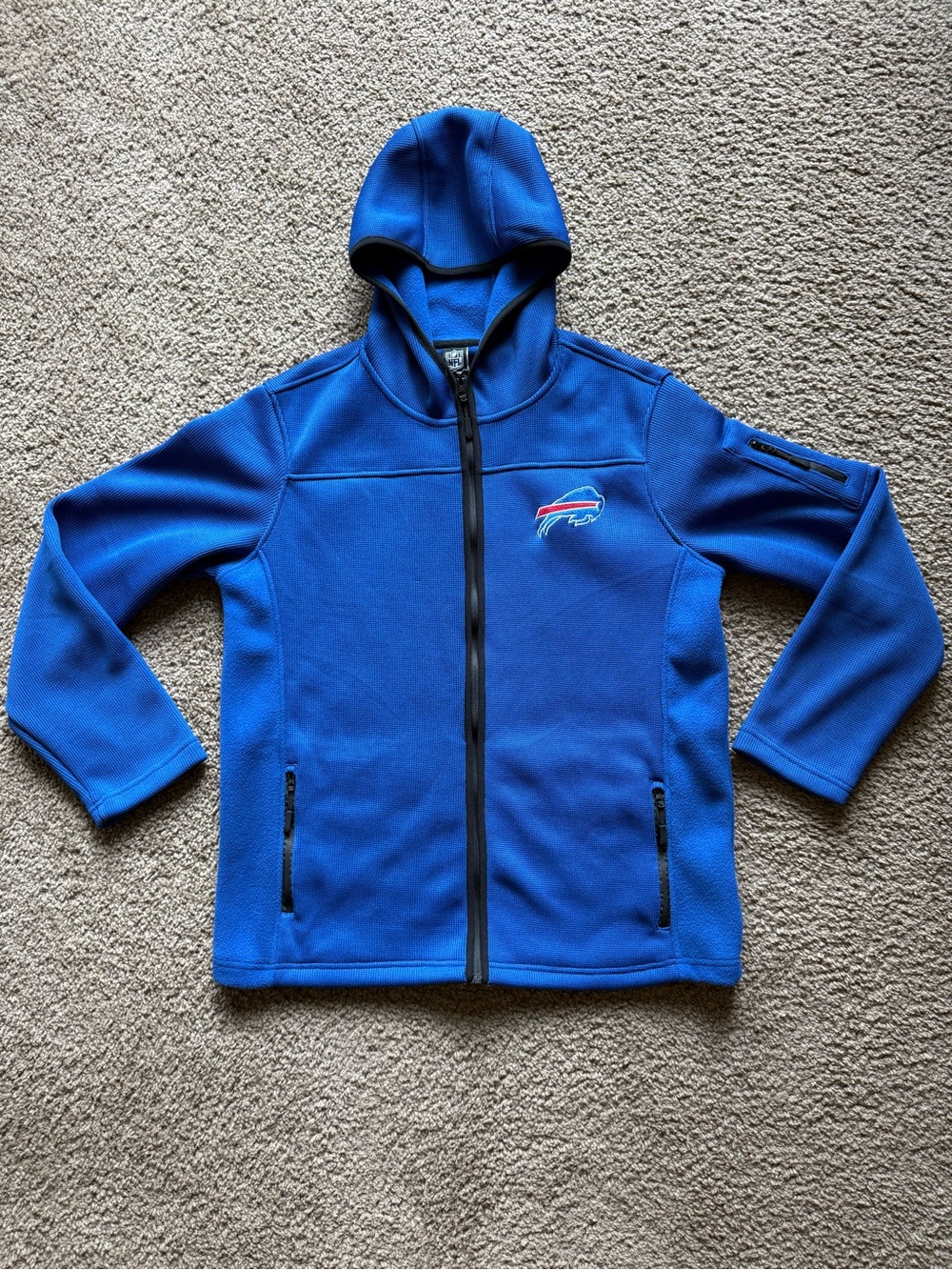 Buffalo Bills NFL Men's Blue Medium Hooded Zip-Up Jacket